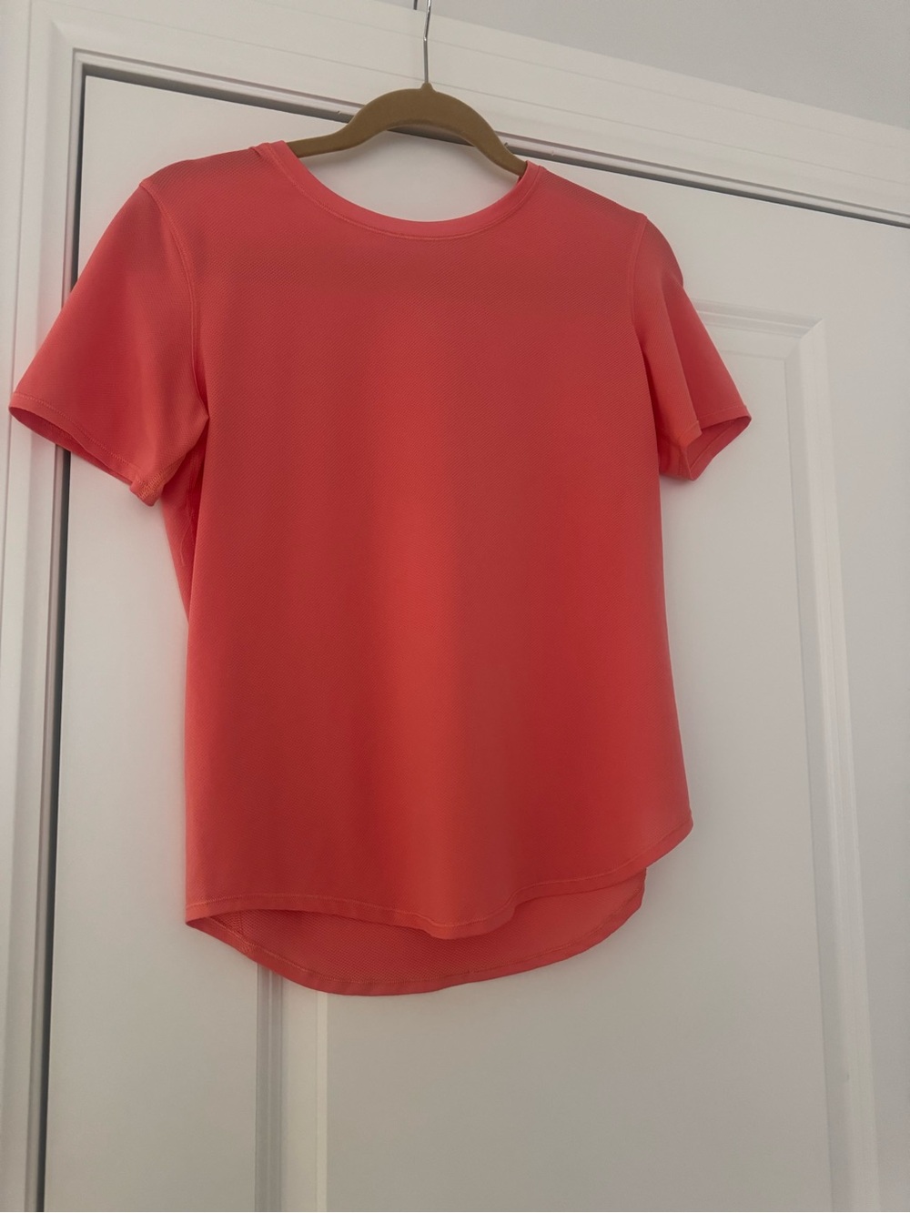 lululemon athletica Coral-Orange Short Sleeve Crew Top